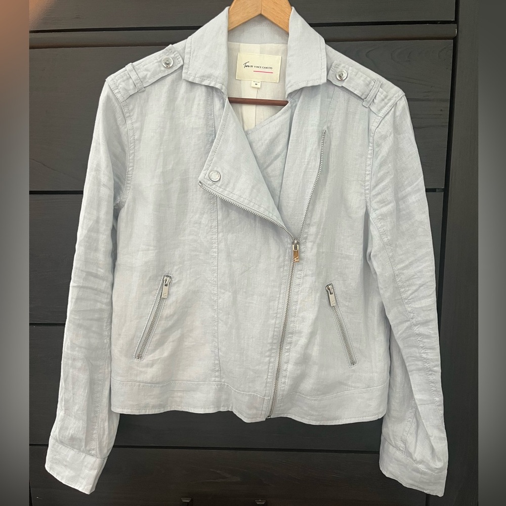 Two by Vince Camuto light blue motorcycle jacket XS